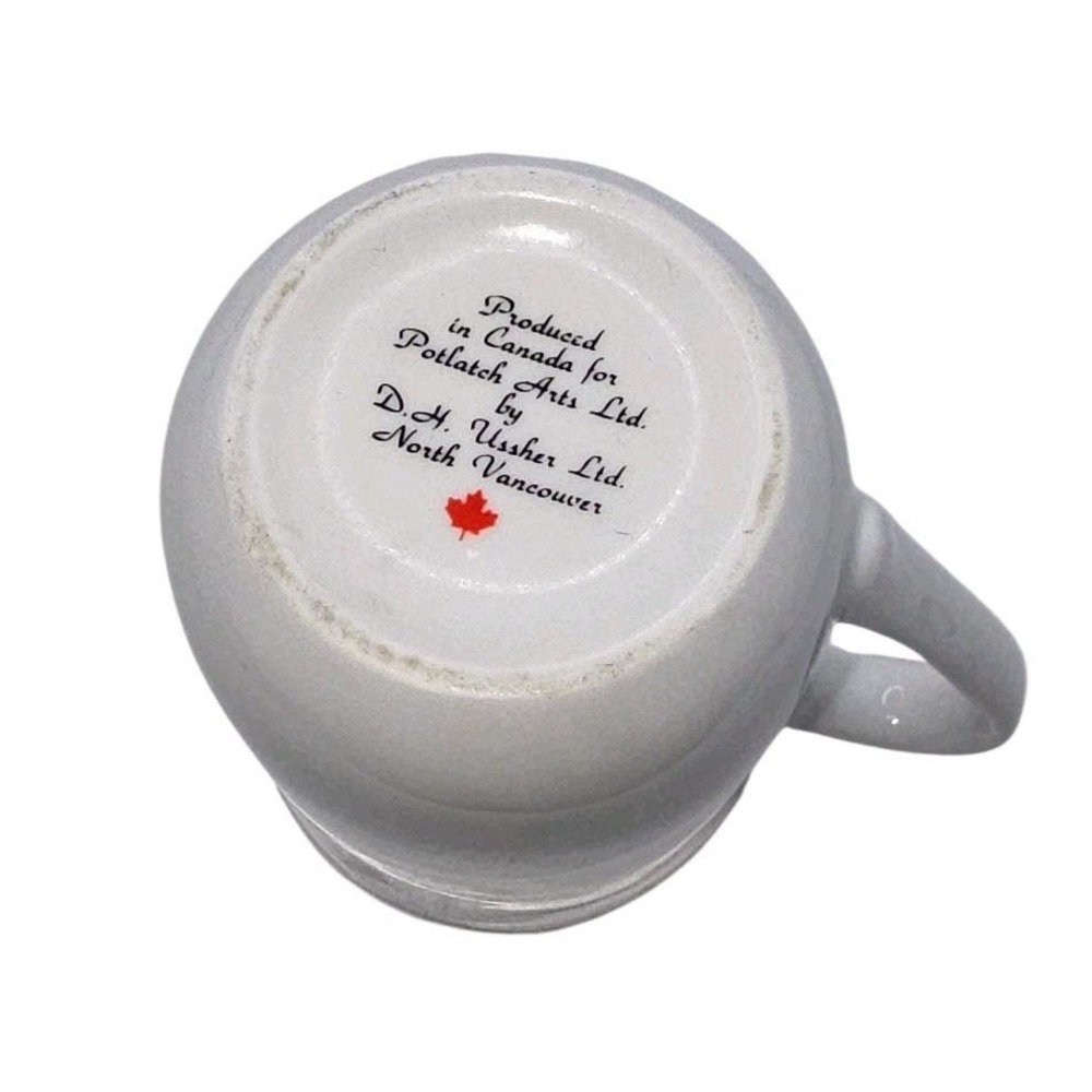 Haida Nation Artist‎ Glen Rabena Vintage Red Screech Owl On White Porcelain Mug - Picture 9 of 10